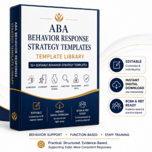 aba behavior response strategy template library | 15+ editable behavior intervention tools